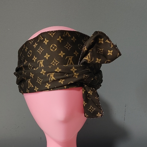 Designer  Brown Hair Tie Headscarf - Picture 6 of 8